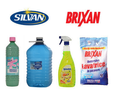 Prodotti detergenti e igienizzanti SILVAN e BRIXAN