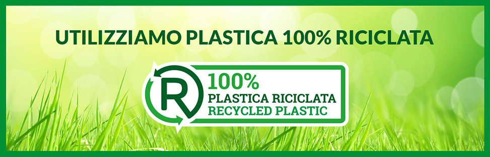 GSG rispetta l'ambiante utilizzando plastica riciclata al 100%
